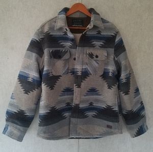 JACHS // Tan Aztec Sherpa Lined Wool Blend Jacket